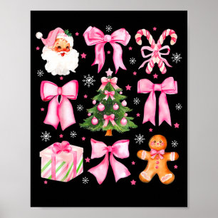 Cute Coquette Bow Nk Christmas Tree Santa Gingerbr Poster
