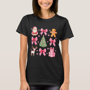 Cute Coquette Bow Nk Christmas Tree Santa Gingerbr T-Shirt
