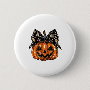 Cute Coquette Bow Pumpkin Halloween Women Spooky S 6 Cm Round Badge