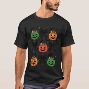 Cute Coquette Bow Pumpkin Season Halloween Autumn T-Shirt