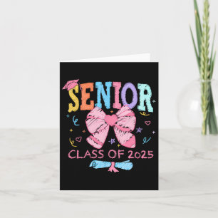 Cute Coquette Bow Senior 2025 Cl Of 2025 Graduatio Card