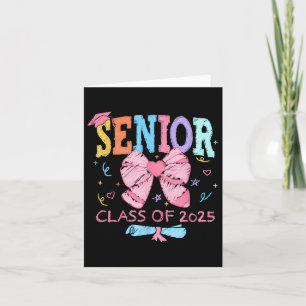Cute Coquette Bow Senior 2025 Cl Of 2025 Graduatio Card