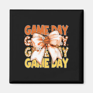 Cute Coquette Bow Sketll Leopard Game Day Women Gi Magnet