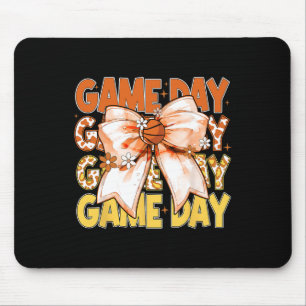 Cute Coquette Bow Sketll Leopard Game Day Women Gi Mouse Pad