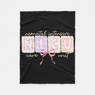 Cute Coquette Bow Spring Nicu Nurse Fleece Blanket