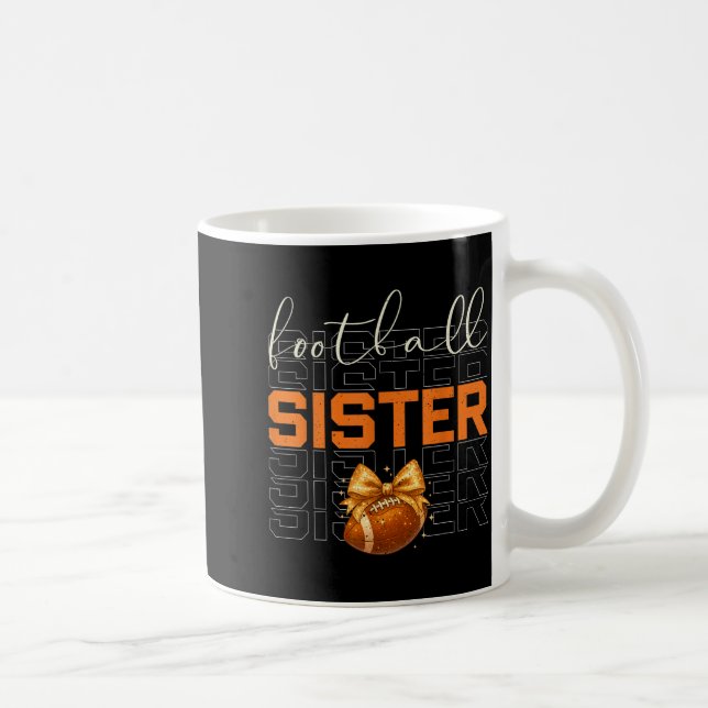 Cute Coquette Bow Srt Fantasy Football Sister Foot Coffee Mug (Right)