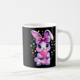Cute Coquette Bow Tie Dye Rabbit Easter Bunny Girl Coffee Mug