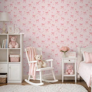 Cute Coquette Bows and Blossoms Wallpaper