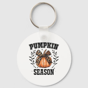 Cute Coquette Bows Pumpkin Season Happy Autumn Fal Key Ring