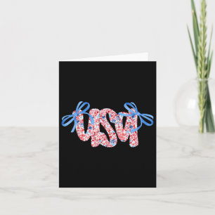 Cute Coquette Chinoiserie Floral Patriotic Usa 4th Card