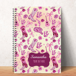 Cute Coquette country girl aesthetic pattern Notebook