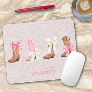 Cute Coquette Cowgirl Boots Personalised  Mouse Pad