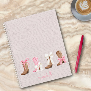 Cute Coquette Cowgirl Boots Personalised  Notebook