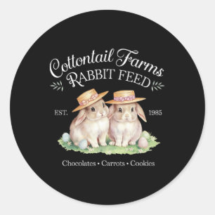 Cute Coquette Easter Cottontail Farms Bunny Women Classic Round Sticker
