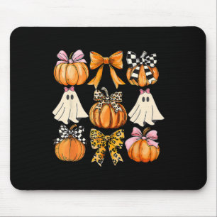 Cute Coquette Ghost Pink Coquette Bows Pumpkins Ha Mouse Pad