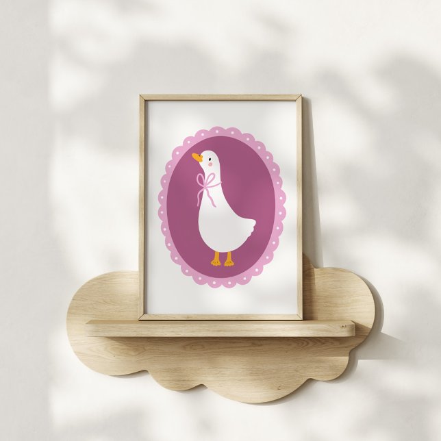 Cute Coquette Goose Nursery Art Poster (Creator Uploaded)