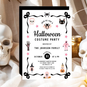 Cute Coquette Halloween Costume Party Invitation