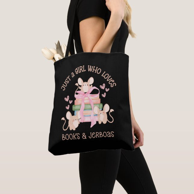 Cute Coquette JUST A GIRL WHO LOVES JERBOAS Tote Bag (Close Up)