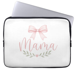 Cute Coquette Mama Aesthetic Design for Mothers Laptop Sleeve