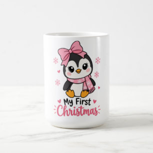 cute coquette penguin first christmas toddler tee coffee mug