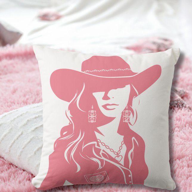 Cute Coquette Pink Cowgirl Western Chic Cushion (Creator Uploaded)