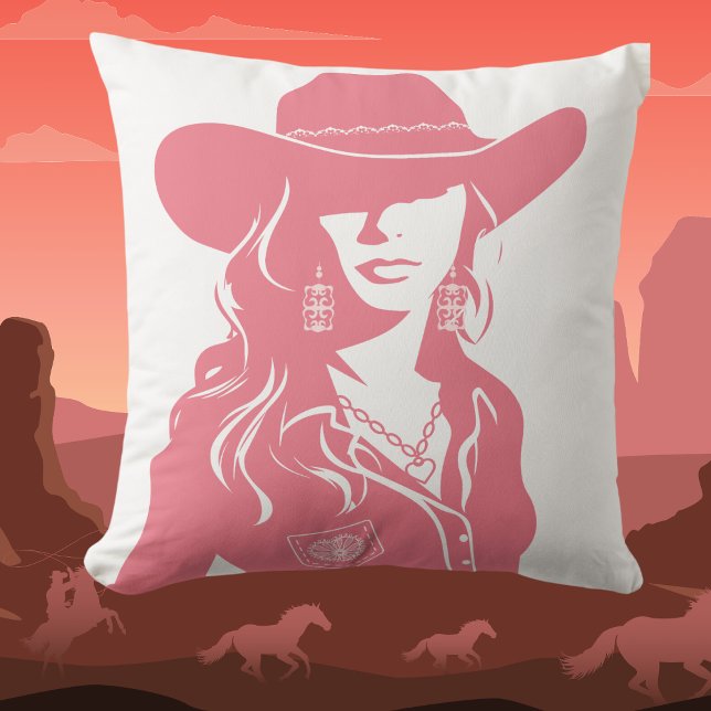 Cute Coquette Pink Cowgirl Western Chic Cushion (Creator Uploaded)