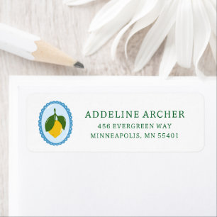 Cute Coquette Ruffled Frame & Lemon Return Address Label