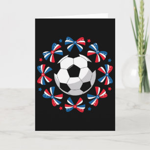 Cute Coquette Soccer Bows Game Day Mama Mum Cheer Card