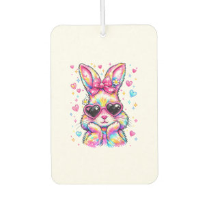 Cute Coquette Tie Dye Rabbit Easter Bunny Women Gi Car Air Freshener