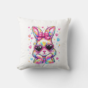 Cute Coquette Tie Dye Rabbit Easter Bunny Women Gi Cushion