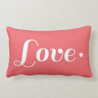 Cute Coral Love Heart Lumbar Cushion