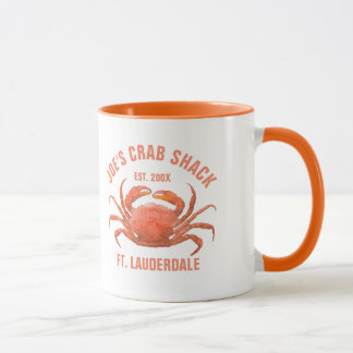 Cute Coral-Red Crab Watercolors Illustration Mug