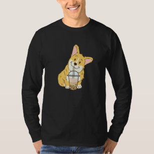 Cute Corgi and Boba Dog Bubble Milk Tea T-Shirt