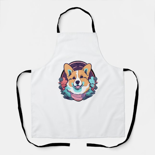 Cute corgi   apron (Front)