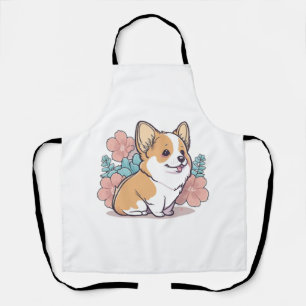 cute corgi apron