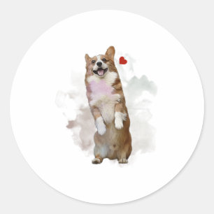 Cute Corgi Art Dog Owner Gift For Corgi Lover Classic Round Sticker