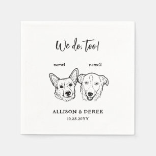 Cute Corgi Border Collie We Do Too 2 Dogs Wedding Napkin