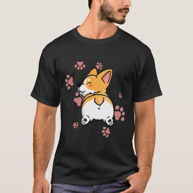 Cute Corgi Butt Dog T-Shirt (Front)