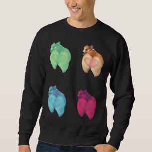 Cute Corgi Butt Stickers Set Sweatshirt