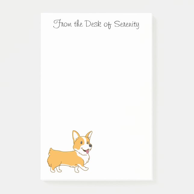 Cute Corgi Cartoon Puppy Dog Lover Post-it Notes (Front)