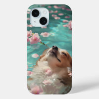 Cute Corgi Chill in Pool