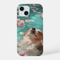 Cute Corgi Chill in Pool