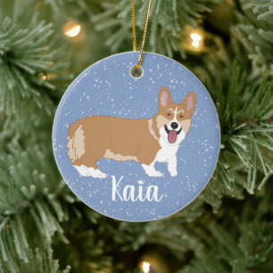 Cute Corgi Christmas Ceramic Ornament