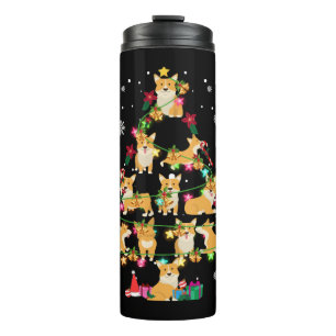 Cute Corgi Christmas Tree Cool Christmas Corgi Lov Thermal Tumbler