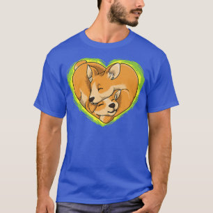 Cute Corgi Dog Animal Lover Funny Heart Shape Coup T-Shirt