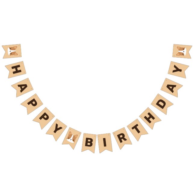 Cute Corgi Dog Birthday Bunting (All)