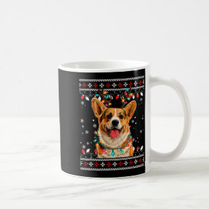 Cute Corgi Dog Christmas Reindeer Santa Hat  Coffee Mug