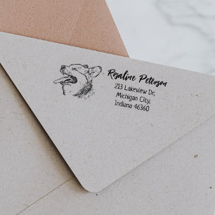 Cute Corgi Dog, Custom Return Address Rubber Stamp