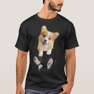Cute Corgi Dog Mom Pup in Pocket Corgi Mom Girl Wo T-Shirt