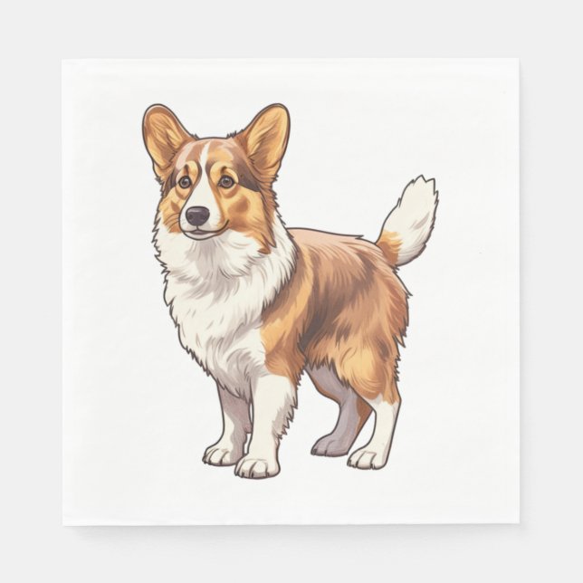 Cute Corgi Dog   Napkin (Front)